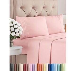 Cooling Queen 4 Piece Sheet Set Hotel Luxury Deep Pockets Soft Wrinkle Free